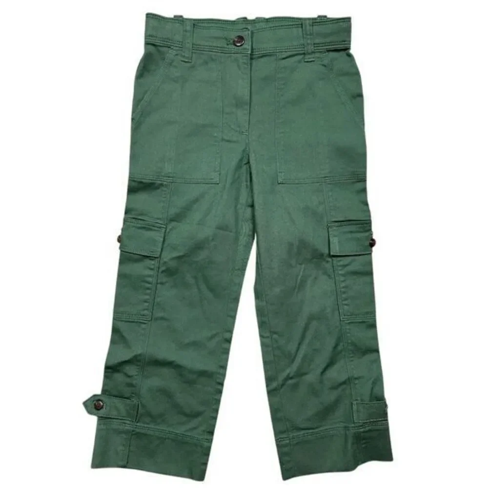J. Crew Crewcuts Girls' Cargo Pants Green Size 6 Stretch‎ Chino Casual Utility